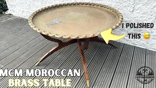 Mid Century Moroccan Brass Coffee Table Restoration. Fun challenge with @midcenturyflipper