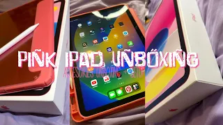 ✨PINK PERSONALIZED IPAD✨: 10th gen + unboxing + setup & accessories ♡