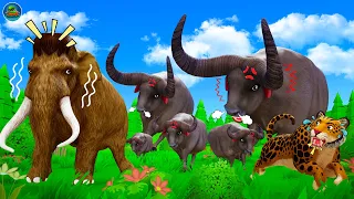 Wild Monster Buffalos vs Mammoth and Tiger - Wild Animals Fights | ARBS Mammoth Elephant