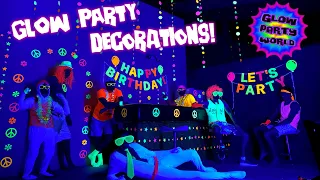 BLACK LIGHT PARTY! 🥳 Best Neon Party Decorations & Glow Party Supplies   🎈