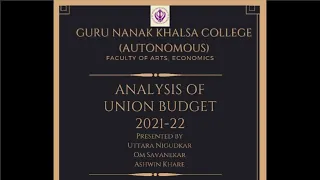 Analysis of Budget 2021-2022