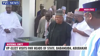 Vice President-Elect, Shettima Visits Babangida, Abdulsalami Abubakar In Minna