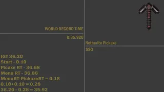 [FWR] Obtain Netherite Pickaxe - SSG Speedrun - 0:35.92 (Retimed)