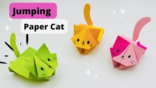 Origami Jumping Paper Cat _ Moving Paper toys _ Paper Craft _ Origami Paper Cat _ Paper Toy