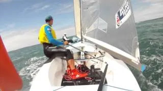 Giles Scott GBR41 in the 2015 Finn Gold Cup Medal Race in Takapuna