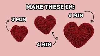 3 Easy Crochet Hearts Tutorial ❤️ #crochetheart