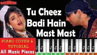 Tu Cheez Badi Hai Mast Piano Tutorial | Mohra (1994) | Hindi Piano | Bollywood Piano Song