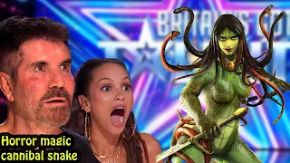 Sacred Riana Magician Fan Made SCARES The Judges with Half Human Half Snake | Britain'sGotTalent2023