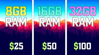 8GB vs 16GB vs 32GB RAM - Test in 24 Games!