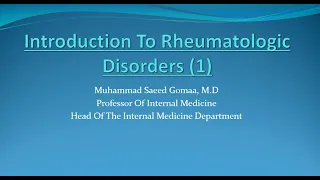 Introduction to rheumatology  Part 1  March 2020