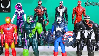 8 Bonecos Venom do Homem Aranha, Marvel (Capitão América Venom, Hulk Venom, Carnificina)