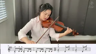 [Suzuki violin book2] No.3 Hunters' Chorus by C.M. Weber (Slow Practice 60BPM)