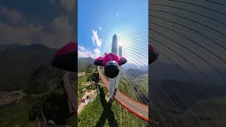 First wingsuit basejump from the highest bridge in the world ! #basejump #china