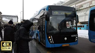 т34 маршрут электробуса. 16.02.2021 год. Москва.