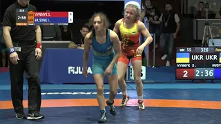 Round 3 WW - 55 kg: S. VYNNYK (UKR) v. I. HUSYAK (UKR)