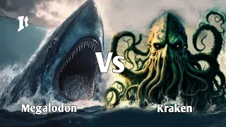 What If Megalodon Shark Fought The Kraken ? || Megalodon vs kraken ?