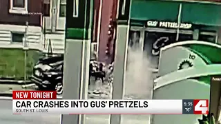 Car crashes into Gus' Pretzel Shop