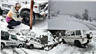 snowfall in manali - april 2021|extremely rare | gypsy ride to gulaba | bolero rescued by a gypsy