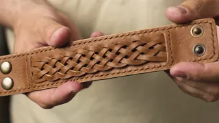 Free PDF. How to make Viking style leather bracelet with braiding tutorial