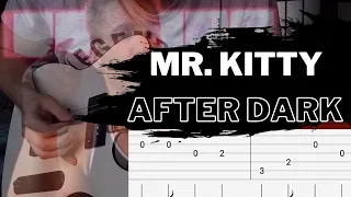 How to play After Dark (by Mr.Kitty) on electric guitar - tab on screen