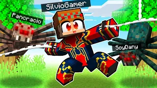 ¡Me Paso Minecraft PERO las ARAÑAS ME AYUDAN! 😂🕸🕷️ SILVIOGAMER MINECRAFT PERO