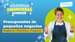 Pildoras Financieras - Presupuestos de pequeños negocios: Registrar, Planificar, Preparar