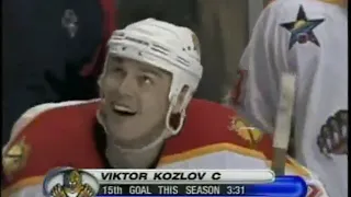 Viktor Kozlov's bullet wrist shot vs Bruins (14 feb 2003)