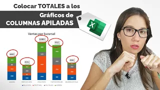 Colocar los TOTALES en un gráfico de COLUMNAS APILADAS en EXCEL.