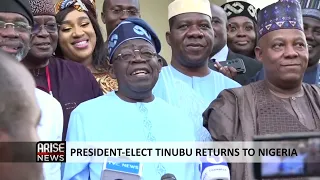 PRESIDENT-ELECT TINUBU RETURNS TO NIGERIA