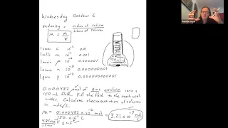 Wednesday October 6 Reflections in General Chemistry