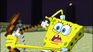Spongebob kills the Ender Dragon