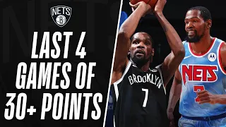 ⚫ Kevin Durant's BEST MOMENTS From The Last 4 Games Of 30+ Points! ⚪