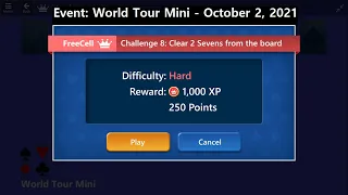 World Tour Mini Game #8 | October 2, 2021 Event | FreeCell Hard