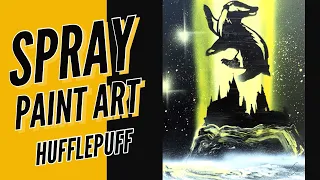 Hufflepuff - Harry Potter Spray Paint Art #spraypaint #harrypotter #art