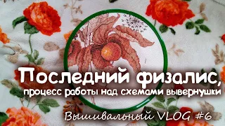 Вышивальный влог #6 :: Последний физалис и процесс работы над схемами вывернушки