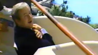 PTL Jerry Falwell goes down waterslide