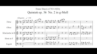 Franz Danzi - Wind Quintet, op. 56 no. 2 (with Score)