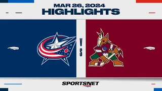 NHL Highlights | Blue Jackets vs. Coyotes - March 26, 2024