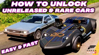 Forza Horizon 5 - UNLOCK Unreleased & Rare Cars Glitch (Hot Wheels, Delorean & More)  Easy