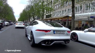 Mercedes AMG GTS-  Jaguar F TYPE R /  Revs And Accerating