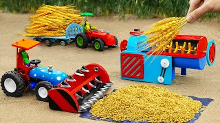 Diy tractor mini Bulldozer making Threshing Machine | diy Planting & Harvesting Rice Field | HP Mini