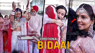 Emotional Bidaai : Dalljiet Kaur Started Crying When she HUG Mom and Dad | EXIT VIDEO