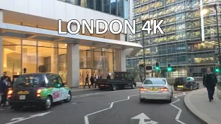 London 4K - Canary Wharf - Driving Downtown - England