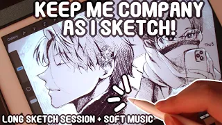 Keep Me Company As I Sketch |Soft Music + No Talking |