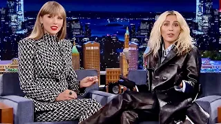 Taylor Swift & Miley Cyrus Talk Grammys 2024 on The Late Late Show