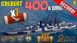 DAMAGE RECORD! Colbert 7 Kills & 400k Damage | World of Warships Gameplay