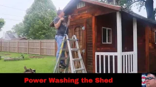 Power Washing the Shed