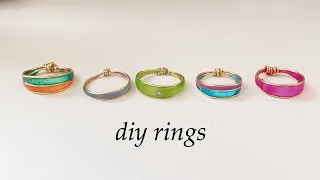 How to make finger rings/simple and cute resin rings/uv resin rings/diy rings/handmade wire rings