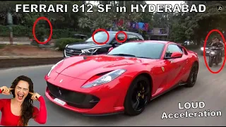 LOUDEST FERRARI 812 SuperFast INSANE V12 SOUND in HYDERABAD | Super Cars in INDIA | 2020