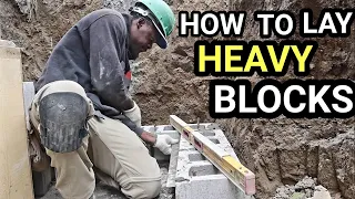 How To Build a Basement Walkout/ How To Lay Heavy Blocks, DIY